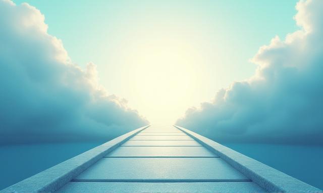Abstract image showing a pathway leading upwards, representing professional growth.